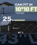 Extra Long 43 Inch Collapsible Wagon With Extended Tailgate 360 Pound Heavy Duty Utility Cart in 10x10 ft canopy