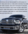Radiator Cover With Dual Lug Reservoir Cap Stainless Steel No Fuss 16 PSI Engine Cap Universal Fit For Most Cars Including Dodge And Jeep Easy Install Silver