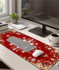 Massive 31.5 By 11.8 Inch Gaming Mouse Pad With Luxury Red Ornamental Pattern displayed on desk