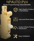 Drop Dead Cool Brass Brake Proportioning Valve Disc Front And Disc Rear Brakes Universal Fit Heavy Duty Racing Design Smooth Stoppin Oem Style Your Whip, solid brass valve with multiple ports for brake balance.