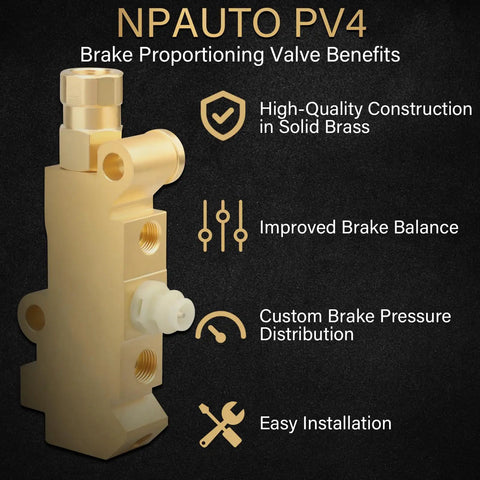 Drop Dead Cool Brass Brake Proportioning Valve Disc Front And Disc Rear Brakes Universal Fit Heavy Duty Racing Design Smooth Stoppin Oem Style Your Whip, solid brass valve with multiple ports for brake balance.