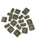 20 Piece Mini Patterned Bronze Hinges With Mounting Screws For Small Wooden Boxes External Flanged Hinge Set For Jewelry Boxes Gift Boxes And DIY Toolboxes displayed