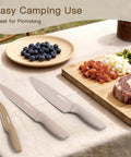 Workhorse 13 Piece Kitchen Knife Set With Anti Rust Coating Keeps Blades Sharp Dishwasher Safe Stainless Steel on picnic table