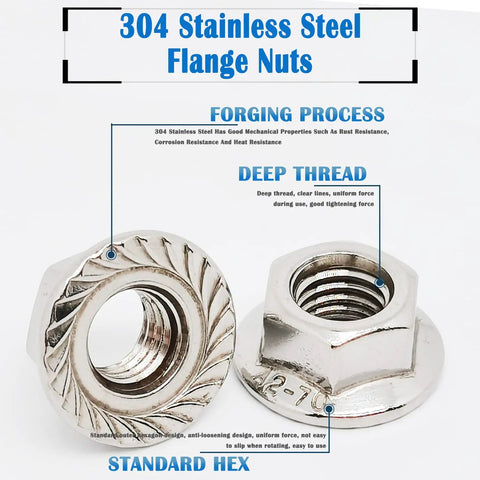 Top Tier 4 Pack Left Hand Serrated Flange Nut Set M10X1.5MM Hex Lock Nuts Woven From Grit Proof 304 Stainless Steel For Shed Hustling And No Sweat Weekend Mechanic Repairs Upgrades