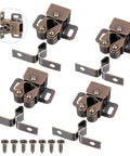 4 Pack Double Roller Cabinet Latch Hardware For Cupboard Closet Kitchen Doors And RV Cabinets Closure Catches For Cabinet Door Closing Durable Stainless Steel DIY Friendly Install And Rust Resistant Build