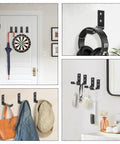 12 Piece Aluminum Alloy Folding Wall Hooks Heavy Duty Coat Hangers Foldable Rustproof Closet Organizer With Mounting Hardware for coats and headphones.
