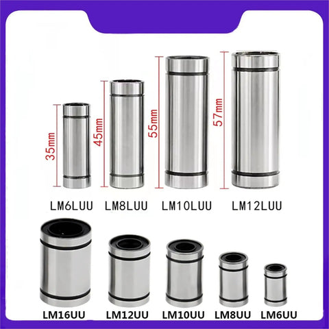 Pro Grade 10 Pcs Linear Bearing Set 8mm For CNC And 3D Printer Dope Precision Easy Install LM8UU And LM6UU Compatible Rod Bushings, size chart