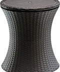 Cool Bar Rattan Outdoor Cooler Table Brown For Backyard Barbecues And Party Ready Events A 30 Liter Cooler With Built In Table Portable