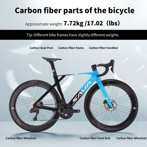SLR8 Ultegra Full Carbon Road Bike With Shimano 105 R8170 24 Speed Set Ultra Lightweight T1000 Frame And Wheelset Bora WTO 60 Blue 50cm carbon parts illustration