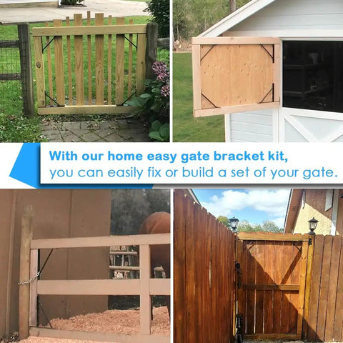 Heavy Duty Fence Gate Kit No Sag With Adjustable 2x4 Frame For Wooden Fences Gates Windows And Sheds Anti Sag Brackets And Heavy Duty Hinges Supports Up To 1000 Lbs For Easy Alignment And Long Lasting Performance