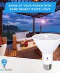 10 Pack PAR30 Outdoor LED Flood Light Bulbs 12W 100W Equivalent in porch setting