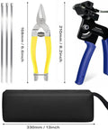 Beefy Pro Grade Heavy Duty Stainless Steel Cable Tie Gun Kit with 200 Pieces of 11.8 Inch Metal Zip Ties and carrying case