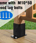 4x4 Wood Fence Post Anchor Base With Thick Steel Construction And Black Powder Coat Includes Wood Screws And Concrete Anchors for deck support