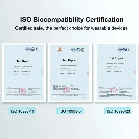 ISO Biocompatibility Certification documents for Flex TPU Filament 85A Shore ISO 10993 Tested Ultra Flexible And Tough.