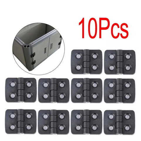 10-pack Rotating Concealed Hinges Set For Cabinets And Furniture Durable Plastic Black Hinges shown with cabinet usage