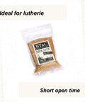 Legit One Pound Bag Of 100 Percent Natural Hide Glue Dry Granules For Lutherie And Woodworking With 315 Gram Strength in clear bag.