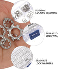 400Pcs Stainless Steel Tooth Lock Washer Set With External And Internal Serrated Washers For Bolt Loosening Prevention