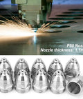 Get The Ultimate P80 Plasma Cutting Consumables Kit With 10 Piece Torch Nozzle Tips for Air Plasma Cutter and Thin Metal Sheets Plus Electrodes focused on 1.1mm nozzle tips and plasma cutting.