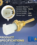 Rugged Cylinder Head Temperature Sensor For Ford F150 Super Duty Explorer Replaces TS653 with square connector and brass fitting.
