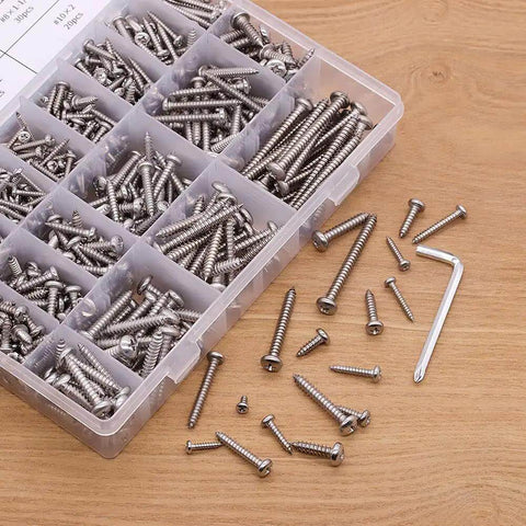 780 Piece Stainless Steel Sheet Metal Screws Assortment Kit Pan Head Self Tapping Screws In Sizes 4 6 8 10 304 Stainless Steel