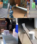 Light Duty Unpowered Roller Conveyor 40cm X 120cm with Galvanized Steel Rollers 2.5cm on van and warehouse loading scenes