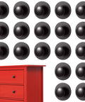 20 Pack Self Adhesive Cabinet Knobs Mini Pull Handles For Cabinets Drawers Wardrobes And Windows Black Plastic