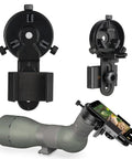 Beast Smartphone Scope Adapter Upgrade For Spotting Scopes And Telescopes Precision Metal Phone Mount attached to eyepiece