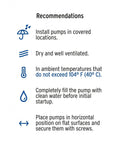 Installation recommendations for Farm-Grade High-Head Water Pump 1/2 HP For Clean Water Transfer With Max 25 M Head And 31 L/min Flow.