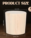 Six Pack 2 Inch Wine Barrel Cork Plugs Tapered Whiskey Bourbon Barrel Bung Stoppers Large Wood Cork Stoppers size detail