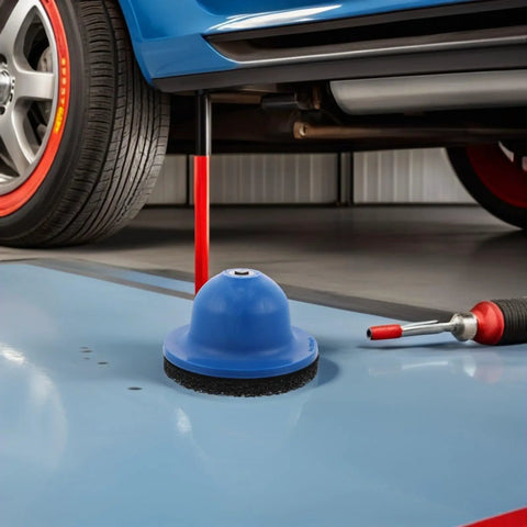 Heavy Duty Polishing Wheel Kit For Car Brakes And Rims With Silicon Carbide Abrasive, Wire Brush Grinders on garage floor.