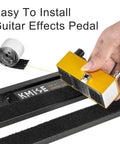 Gig-Ready Aluminum Guitar Pedalboard With Built-In Power Supply, Ultra Lightweight 1.8lb, 19x5 Inch Black, demo of easy installation