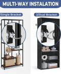 Heavy Duty Anti Tip Furniture Safety Straps For Baby Proofing And Wall Mirror Mounts installation guide showing single and dual brackets.