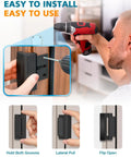Image showing installation of Heavy Front Door Lock For Kids Safety And Home Security Reinforcement with a cordless drill.