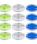 Round Bubble Level 32mm 12 Pack Circular for spirit Levels for acrylic in vibrant colors, ideal for precise measurements.