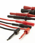 TL809 Electronic Test Lead Kit With Dual Alligator Clips And Removable Insulators, plunger mini hooks, PVC lead extensions