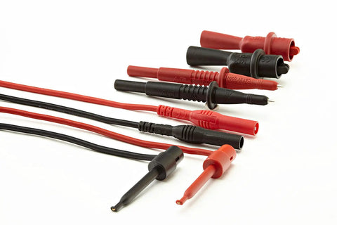 TL809 Electronic Test Lead Kit With Dual Alligator Clips And Removable Insulators, plunger mini hooks, PVC lead extensions