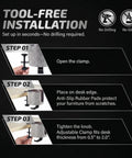 Installation steps for 2 In 1 Desk Cup Holder And Headphone Hanger With Bling Bling Crystal Diamond Acrylic Design