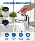 Two Pack Dishwasher Faucet Adapter Connector Straight Up Works With Portable Countertop Units Fits Standard Kitchen Faucets, chrome finish.