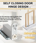 Heavy Duty Self Closing Pivot Hinge With Smooth Swing Action Built Tough For Wood And Secret Doors Rock Solid two-way adjustable hinge design with automatic rebound mechanism.