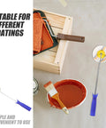 Slick Paint Roller Brush And Corner Edger For Snug Corners Window Trim And Door Frames featured with paint tray and brush.
