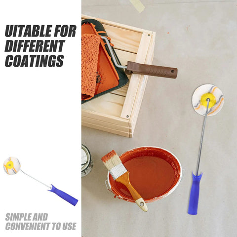 Slick Paint Roller Brush And Corner Edger For Snug Corners Window Trim And Door Frames featured with paint tray and brush.