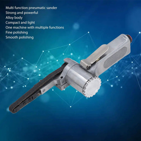 Rock Solid Quarter Inch Pneumatic Belt Sander Hella Durable Stainless Steel Handheld Angle Grinder for smooth metal finishing.