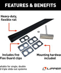 Flex Guard Double Kit With Hardware Black for RV Slide Out Protection Tough As Nails Heavy Duty Shield for Plumbing Wiring and Hoses Beneath Floor During Slide Outs, black rail and clips