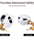 Bottom and front view of Hidden Shackle Van Door Lock System With Built Tough Heavy Duty Steel Padlock And Hasp Set.