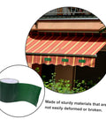 Heavy Duty RV Repair Tape for Awnings Canopies Tarp Sail Tent Trampoline Quick Fix Rainproof Flexible Self Adhesive Repair Tape shown with green roll and striped awning