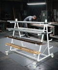 Beefy Heavy-Duty Rolling Pipe Storage Rack With Wheels, 5-Tier Conduit Organizer Cart For Garage And Warehouse, Pro-Grade Industrial Steel