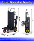 Motorized Stair Climbing Cart With Heavy Duty Foldable Electric Dolly Smart Brake And Smooth 300kg Carrying Capacity Plus 25mm Tracks dimensions drawing with measurements