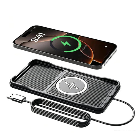 Wireless Charging Pad For Chevrolet Silverado EV Center Console Fast Induction Power Station with smartphone charging.