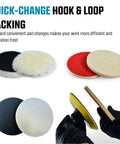 DIY Friendly Glass, Epoxy, And Resin Sanding And Polishing Kit with wool felt buffing pads and hook loop backing
