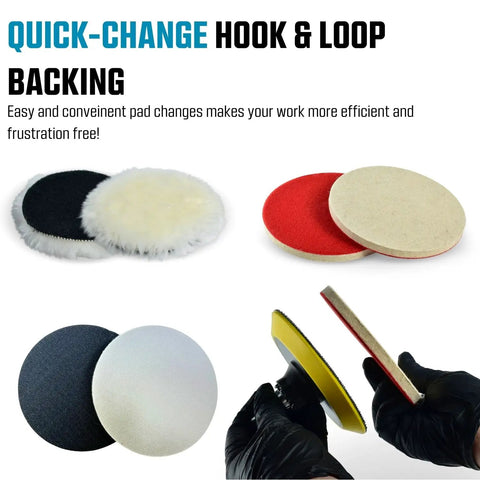 DIY Friendly Glass, Epoxy, And Resin Sanding And Polishing Kit with wool felt buffing pads and hook loop backing